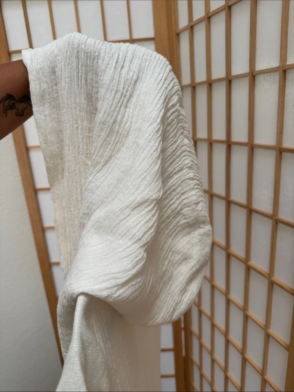 Laura Siegel Lagenlook Duster Textured Layering Topper Hooded Wrap Size XS Gauze